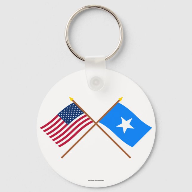 US und Somalia - Grenzflaggen Schlüsselanhänger (Vorderseite)