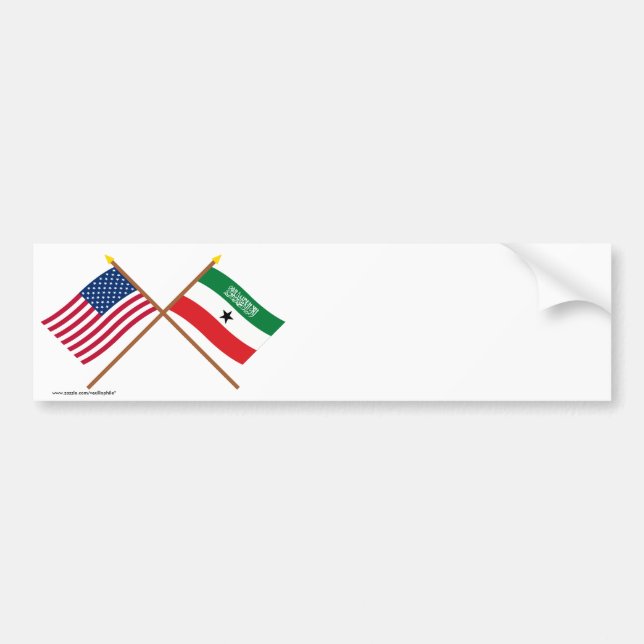 US und Somaliland gekreuzte Flaggen Autoaufkleber (Vorne)
