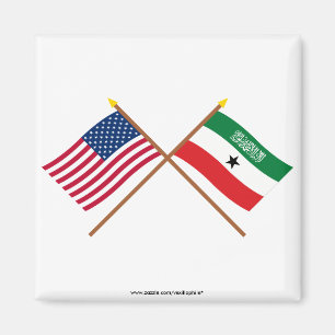 US und Somaliland gekreuzte Flaggen Magnet