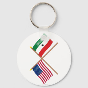 US und Somaliland gekreuzte Flaggen Schlüsselanhänger