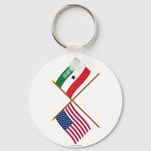 US und Somaliland überquerten Flaggen Schlüsselanhänger (Vorderseite)