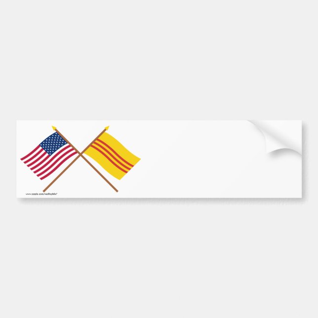 US und Südgekreuzte Flaggen vietnams Autoaufkleber (Vorne)