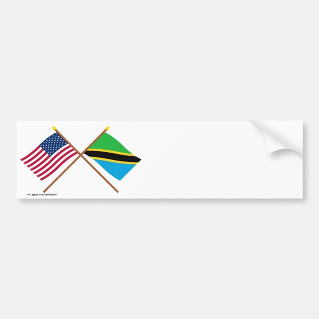 US und Tansania gekreuzte Flaggen Autoaufkleber (Vorne)