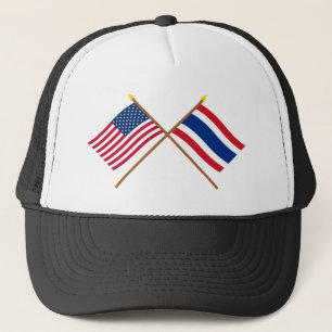 US und Thailand gekreuzte Flaggen Truckerkappe