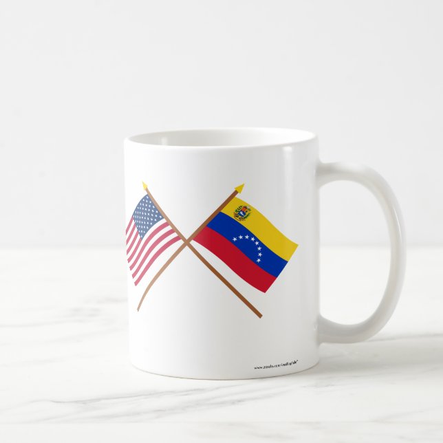 US und Venezuela gekreuzte Flaggen Kaffeetasse (Rechts)