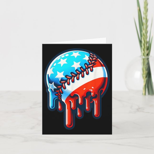 US US Flagge Baseball Tropfen Karte (Vorderseite)
