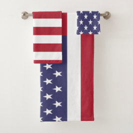 US-USA - Amerikanische Flagge Badhandtuch Set
