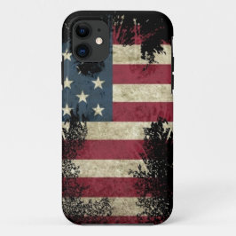 US/USA, SAD-Flagge auf schwarzem Hintergrund iPhone 11 Hülle