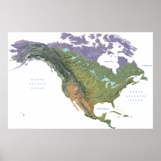 US USA United Staaten American Mountain Ranges Kar Poster (Vorne)