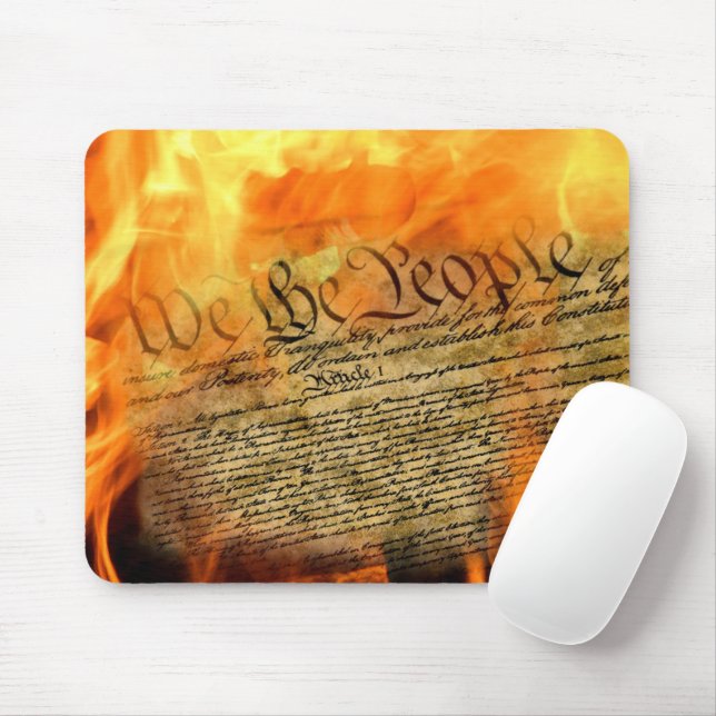 US-Verfassung in Flammen Mousepad (Mit Mouse)
