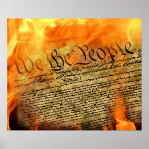US-Verfassung in Flammen Poster