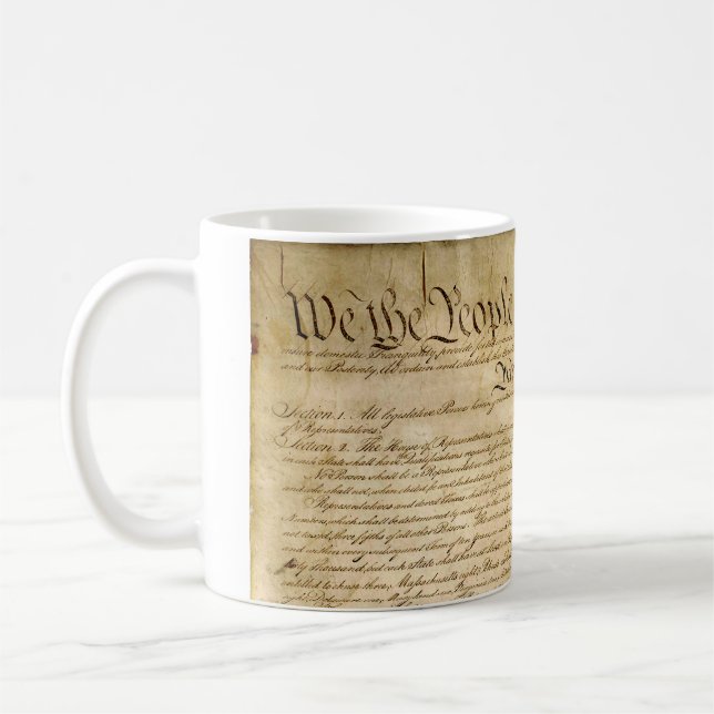 US-Verfassungsfreiheiten - kennen Sie Ihre Rechte! Kaffeetasse (Links)