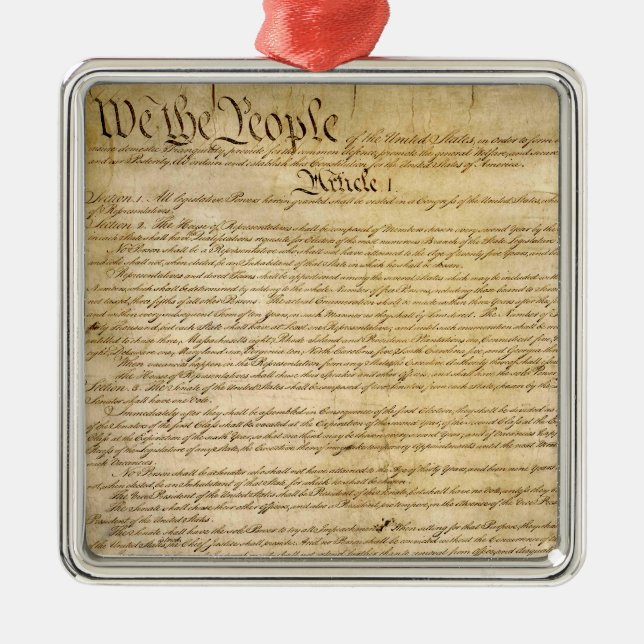 US-Verfassungsfreiheiten - kennen Sie Ihre Rechte! Silbernes Ornament (Vorne)