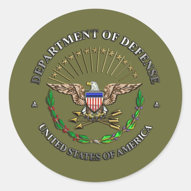 US-Verteidigungsministerium Runder Aufkleber (Vorderseite)