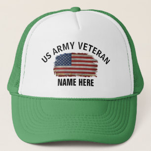 US-VETERAN-AMERIKANISCHE FLAG PERSONALISIERT TRUCKERKAPPE