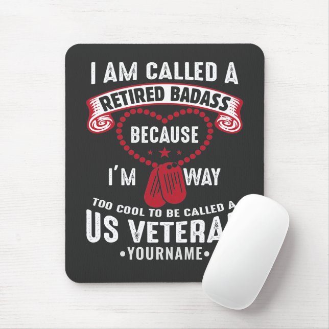 US Veteran Humor Retired Soldier Mousepad (Mit Mouse)