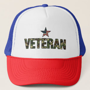 US-Veteran Tarnmuster-Text Truckerkappe
