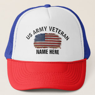 US-VETERANEN AMERIKANISCHE FLAGGE PERSONALISIERT TRUCKERKAPPE