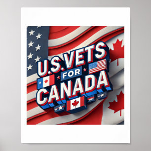US-Veteranen für Kanada Brüder im Geiste Aufkleber Poster