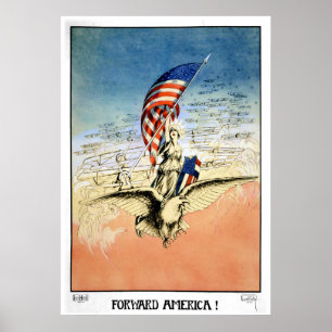 US Vintage Poster Forward America! Poster Print