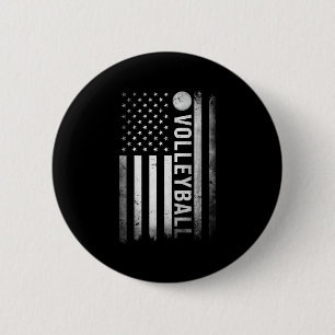 US Volleyball Practice USA Flag American Women Men Button