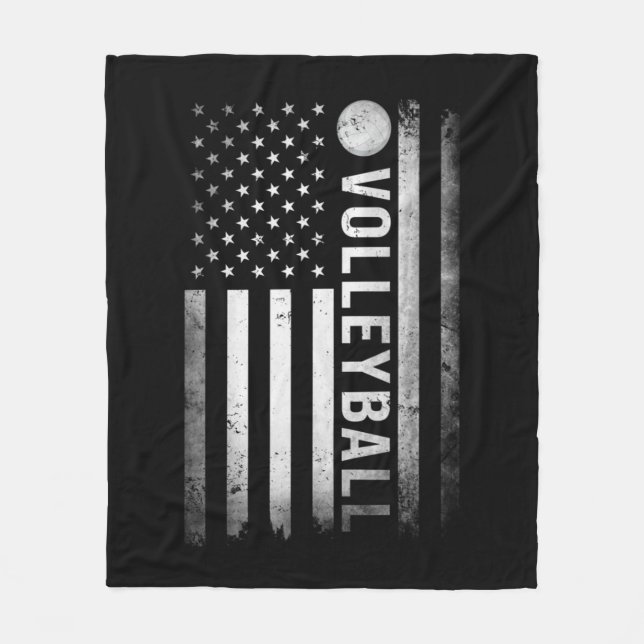 US Volleyball Practice USA Flag American Women Men Fleecedecke (Vorderseite)