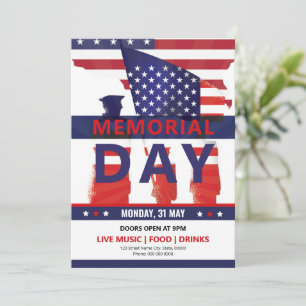 Us Vorlag für Einladungen zum Memorial Day Party