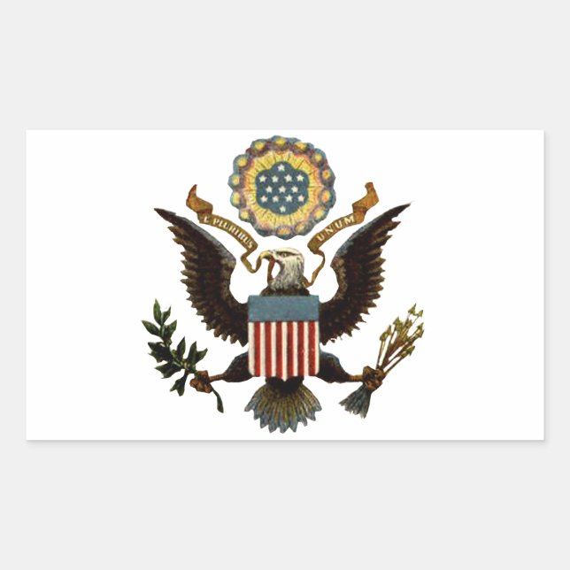 US-WAFFENSCHEIN RECHTECKIGER AUFKLEBER (Vorderseite)