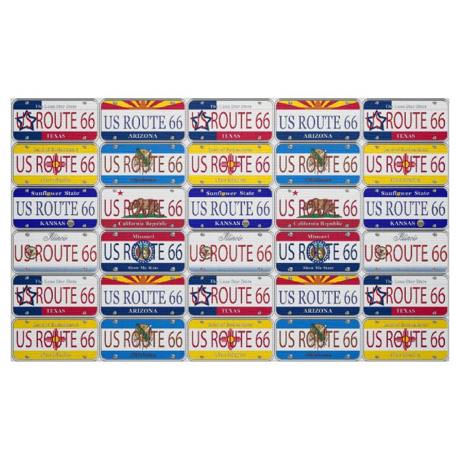 US-WEG 66 aller 8 Staats-Eitelkeits-Teller Stoff (Fat Quarter (45,7 x 55,9 cm))