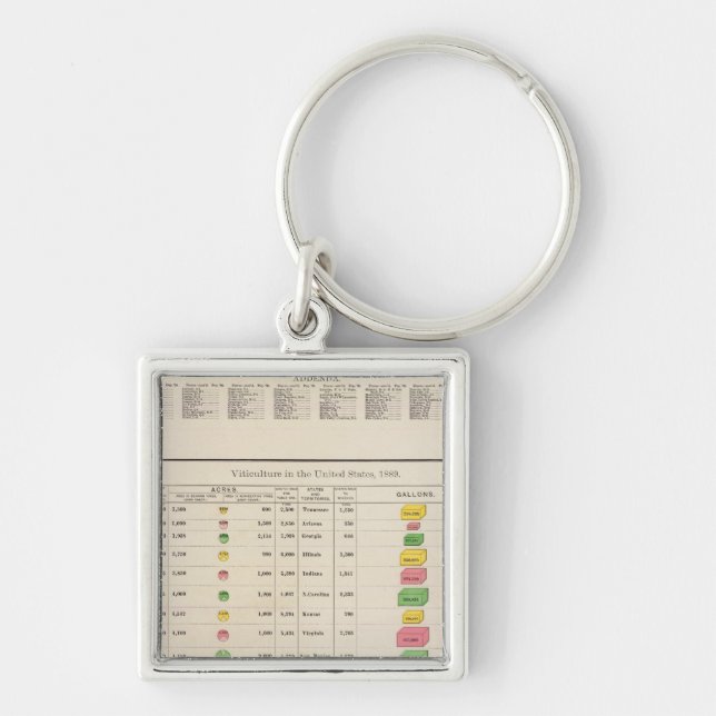 US-Weinbau, 1889 Schlüsselanhänger (Vorne)