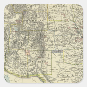 US-Western Quadratischer Aufkleber
