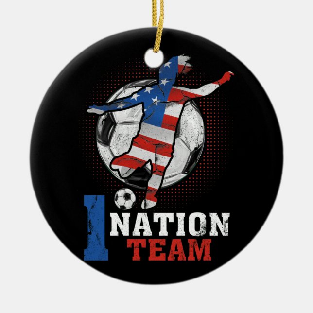 US Women Soccer Team Big Fan #1 Nation Team Keramik Ornament (Vorne)