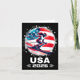 US Women United Staaten American Flag Ski Ski Ski Karte