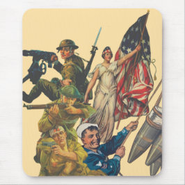 US WW1 propaganda poster mash-up Mousepad