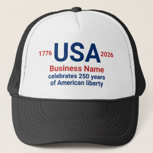 USA 1776-2026 250. Jubiläum Firmenname Truckerkappe