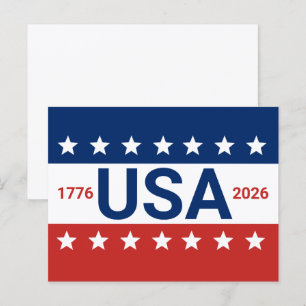 USA 1776 2026 250 Jubiläum Red White Blue Postkarte