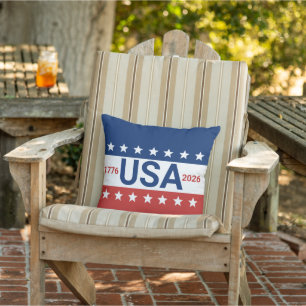 USA 1776 2026 250. Jubiläum Rot Weiß Blau Kissen