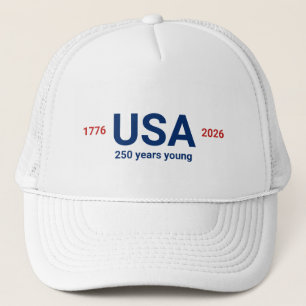 USA 1776 2026 250. Jubiläum Rot Weiß Blau Truckerkappe
