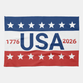 USA 1776 2026 250th Anniversary Red White Blue Geschirrtuch