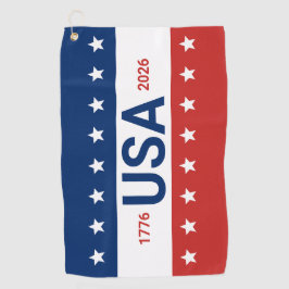USA 1776 2026 250th Anniversary Red White Blue Golfhandtuch