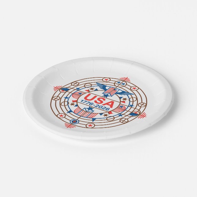 USA 1776-2026 PAPPTELLER (Schrägansicht)