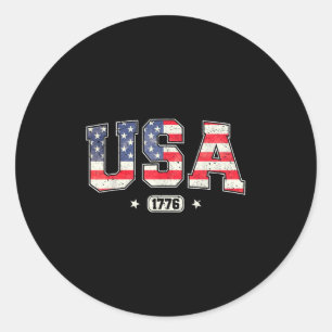 USA 1776 4. Juli American Flag Patriotic Fourt Runder Aufkleber