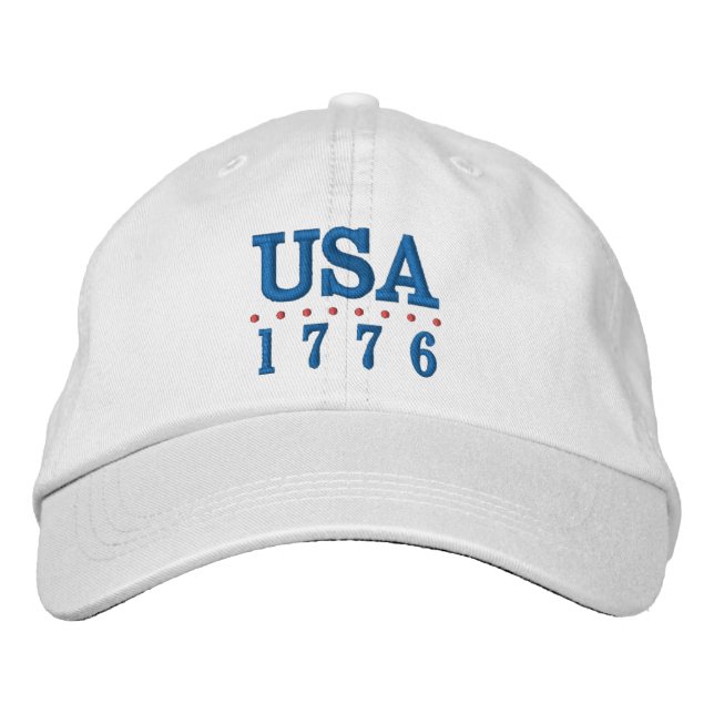 USA 1776 Patriotic Bestickte Baseballkappe (Vorderseite)