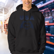 USA 1776 Skelett-Herz-Hände Patriotischer Hoodie