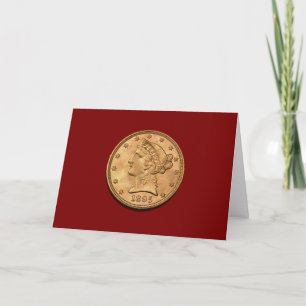 USA 1895 $5 Liberty Half Adler Note Card Karte
