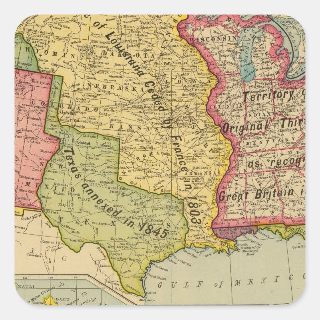 USA, 1900 QUADRATISCHER AUFKLEBER (Vorderseite)