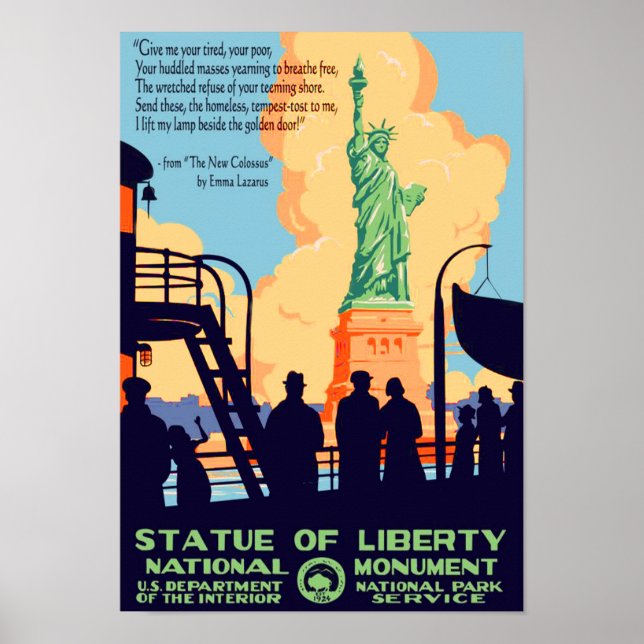 " USA: 1950er/heute NYC - Freiheitsstatue Reise Poster (Vorne)