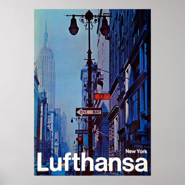 " USA: 1969/heute New York City - Lufthansa Reise Poster (Vorne)