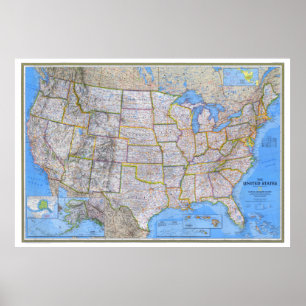 " USA: 1993/heute - Detaillierte MAP ... Poster