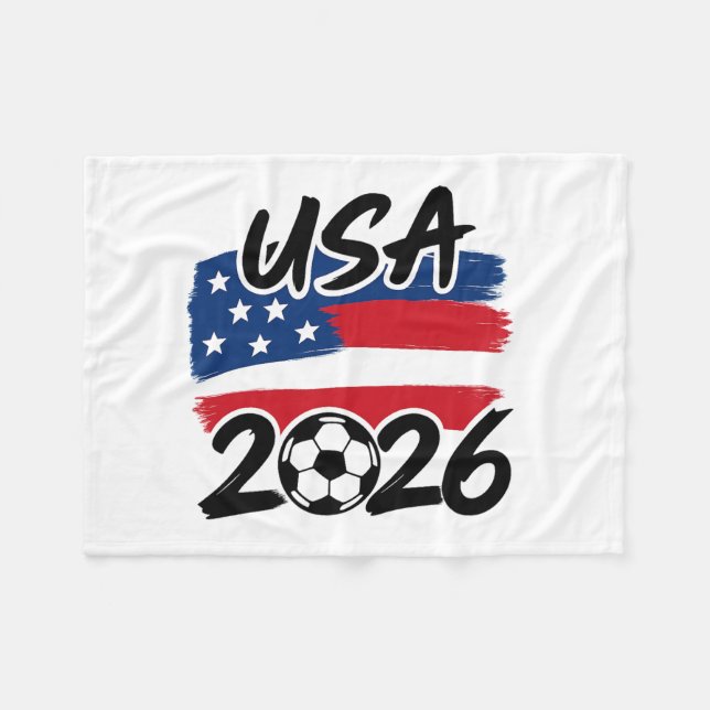 USA 2026 Soccer Design Fleecedecke (Vorderseite (Horizontal))